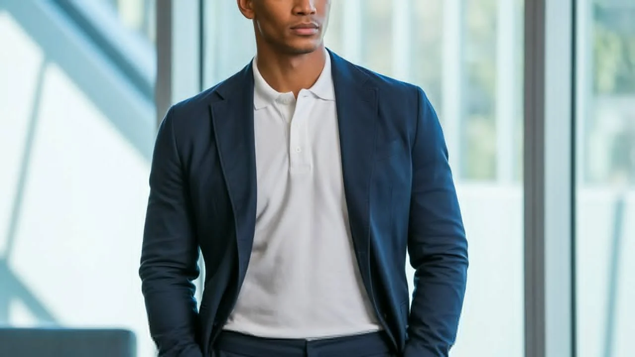 polo shirt with blozer men